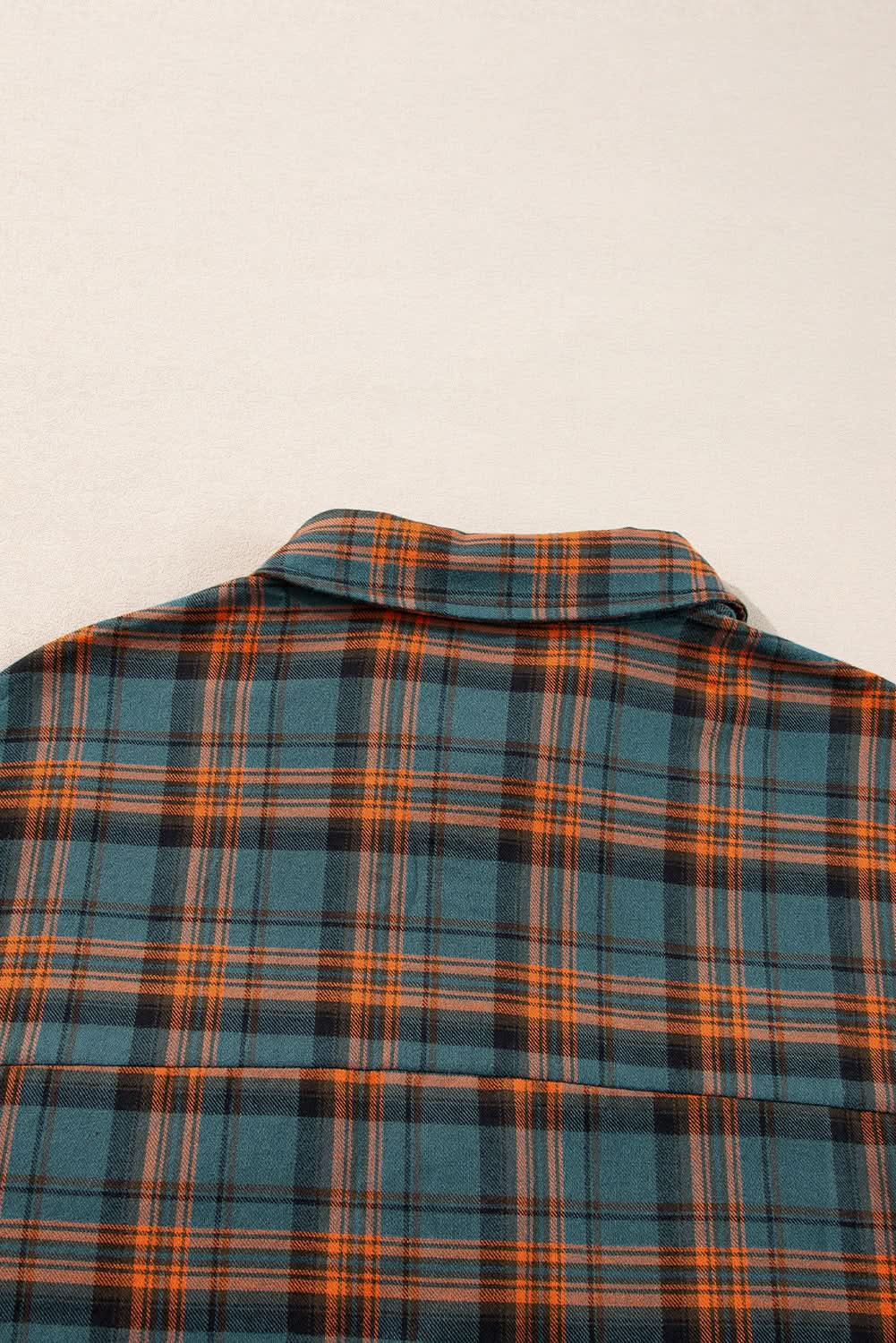 Green Plaid Long Sleeeve Side Split Distressed Hem Shirt - Love Salve